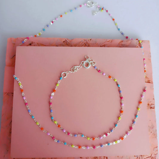 Colar Bolinhas de Esmalte - Miss Prata