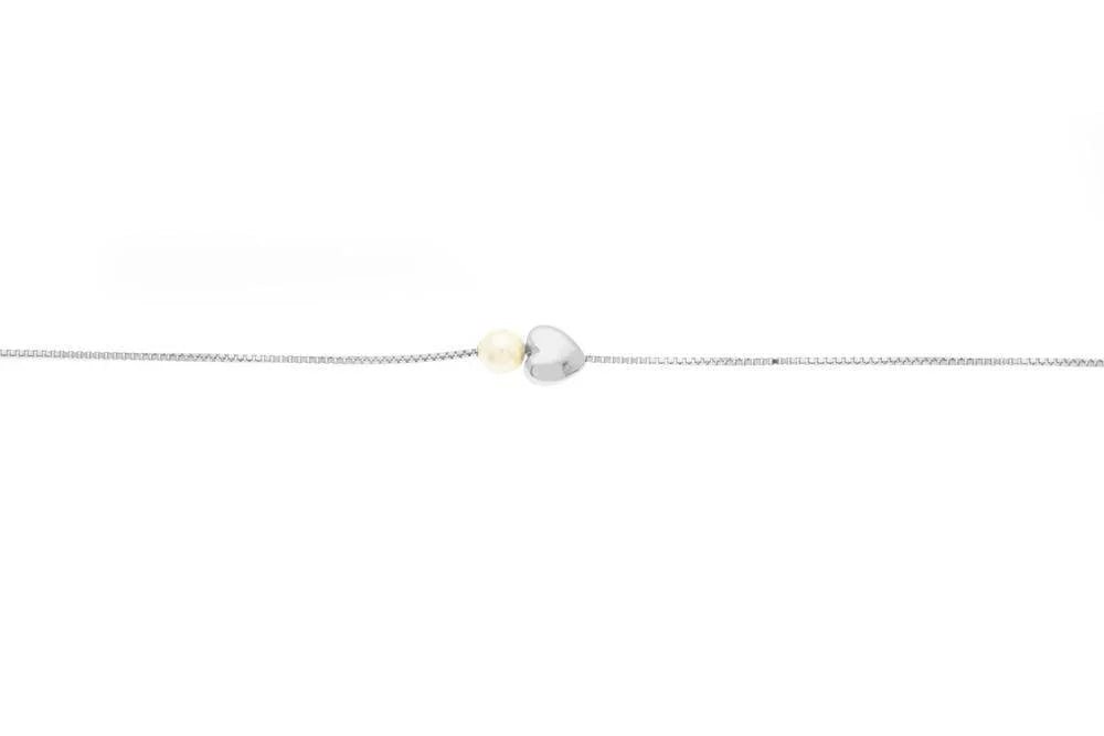 Pulseira Coração Pérola - Miss Prata