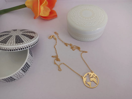 Colar Mapa Mundo - Miss Prata