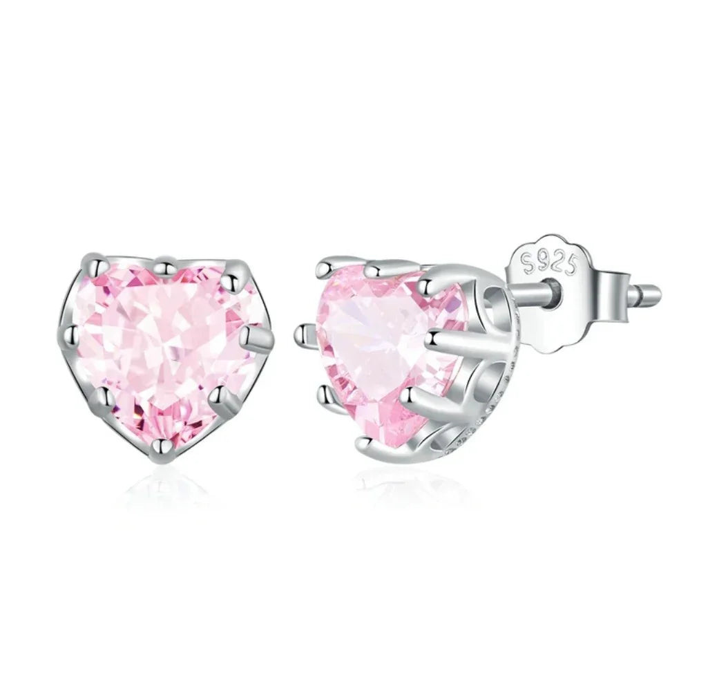 Brincos Pink Heart