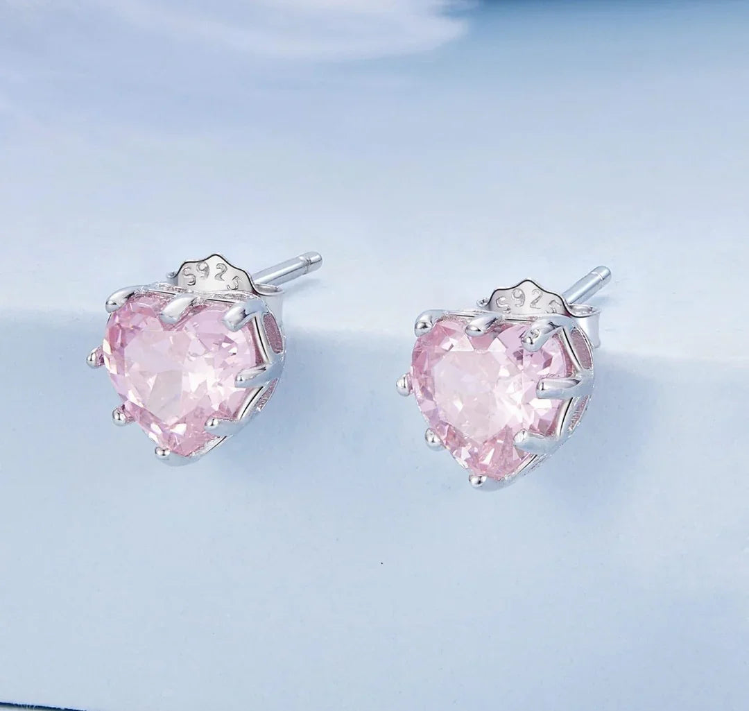 Brincos Pink Heart