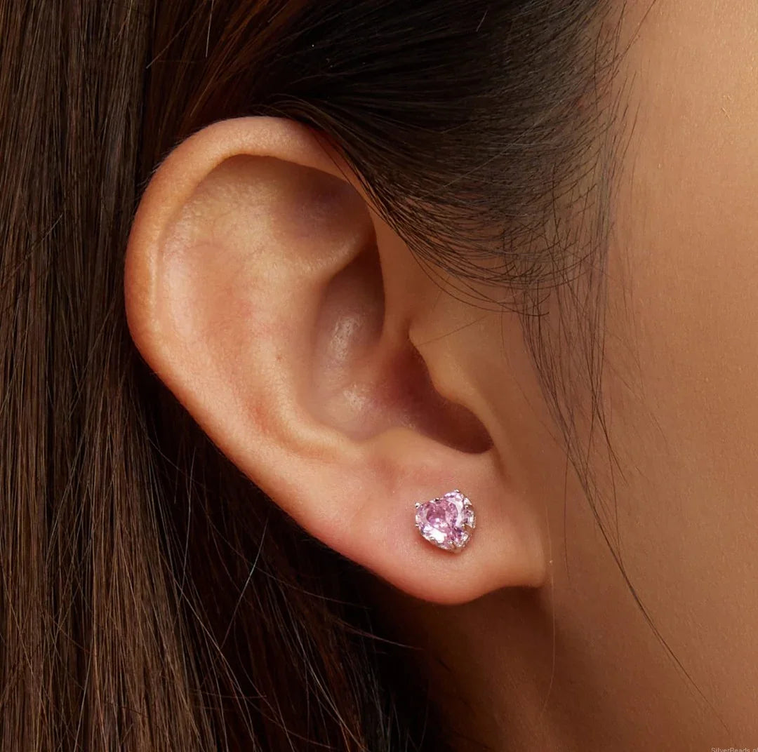 Brincos Pink Heart