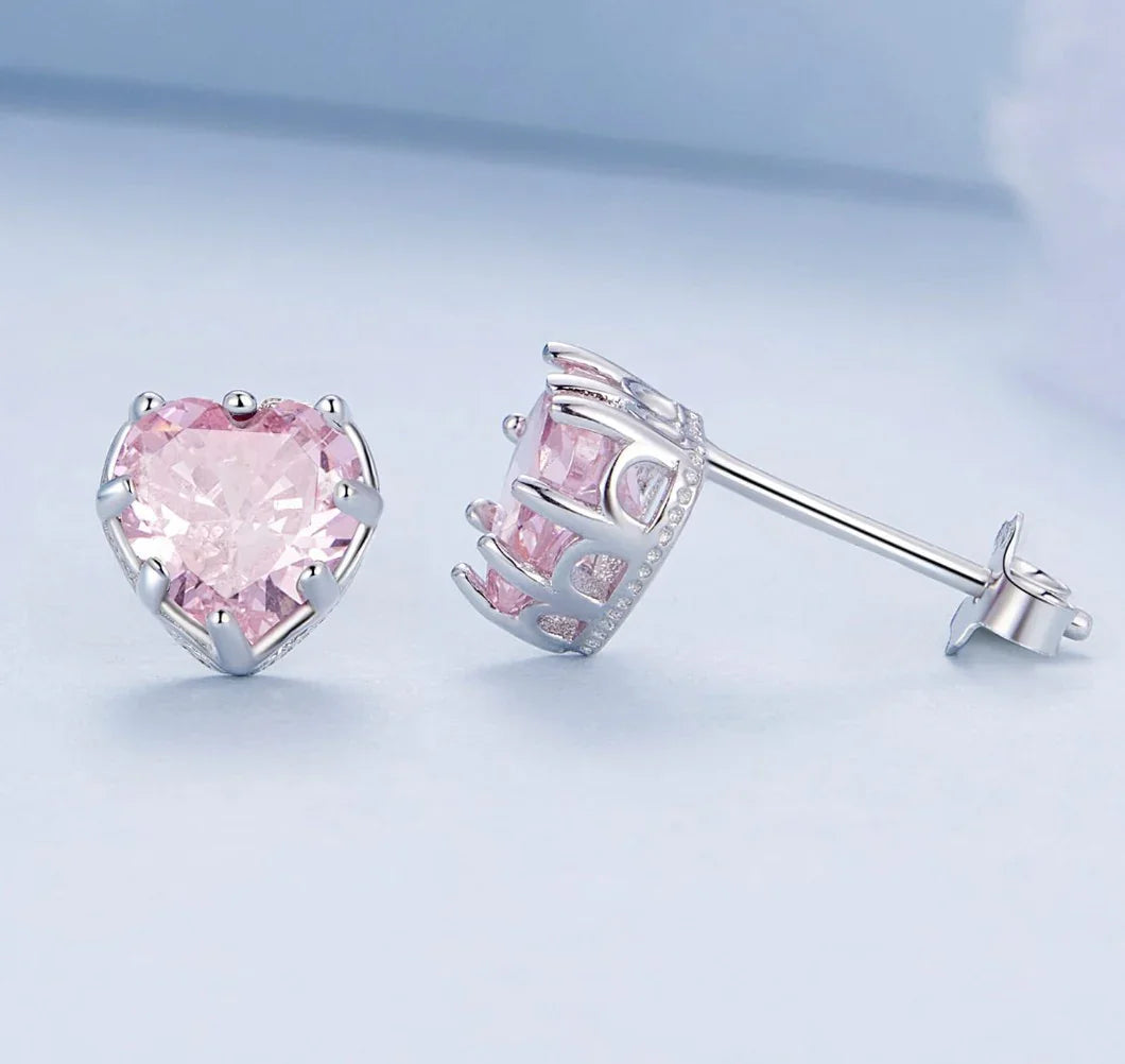 Brincos Pink Heart